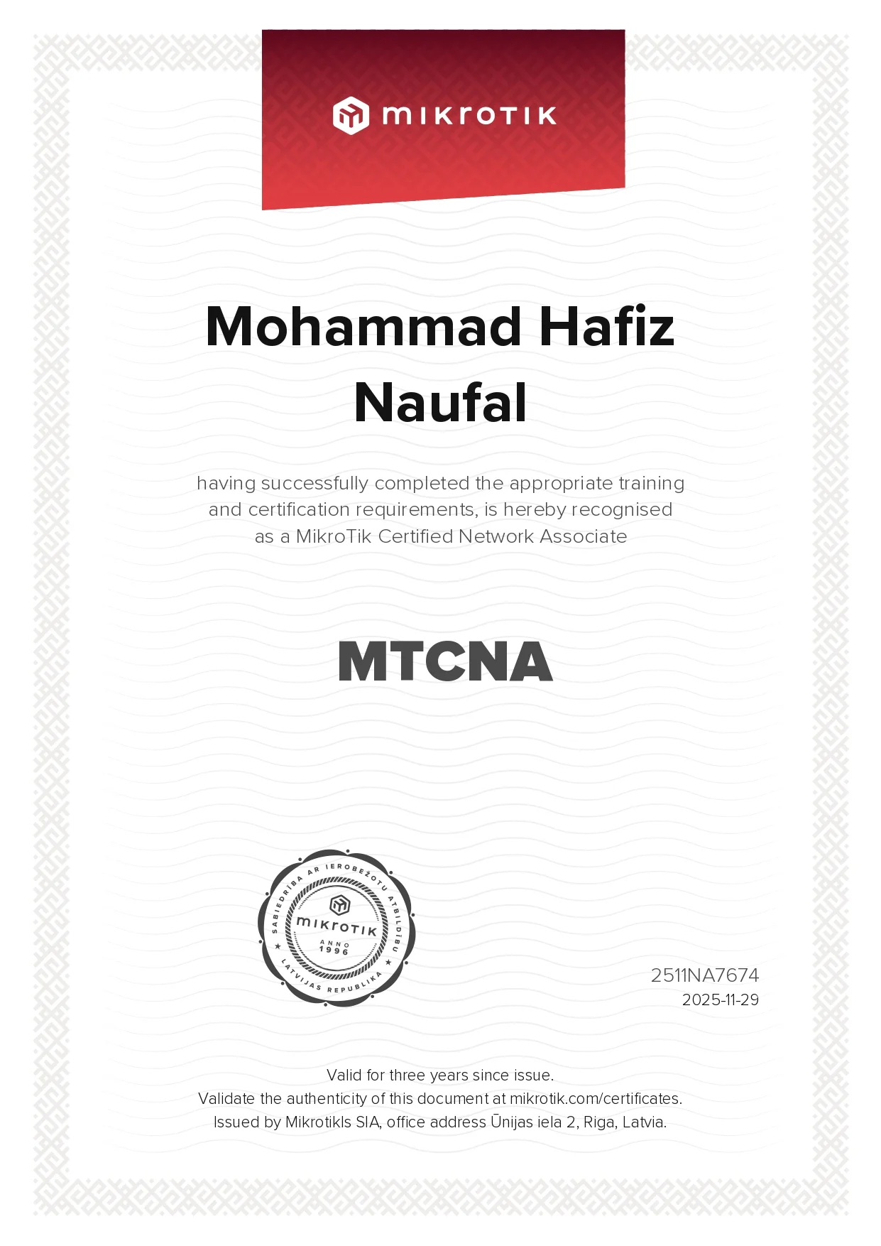 MikroTik Certified Network Associate (MTCNA)