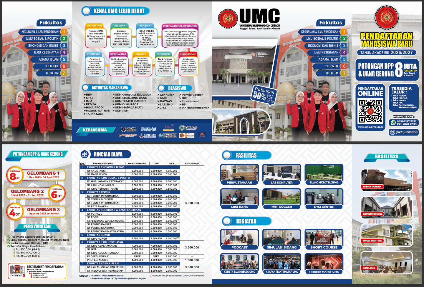 Brosur PMB UMC 2026 — Desain Promosi & Cetak Massal 20.000+ Eksemplar